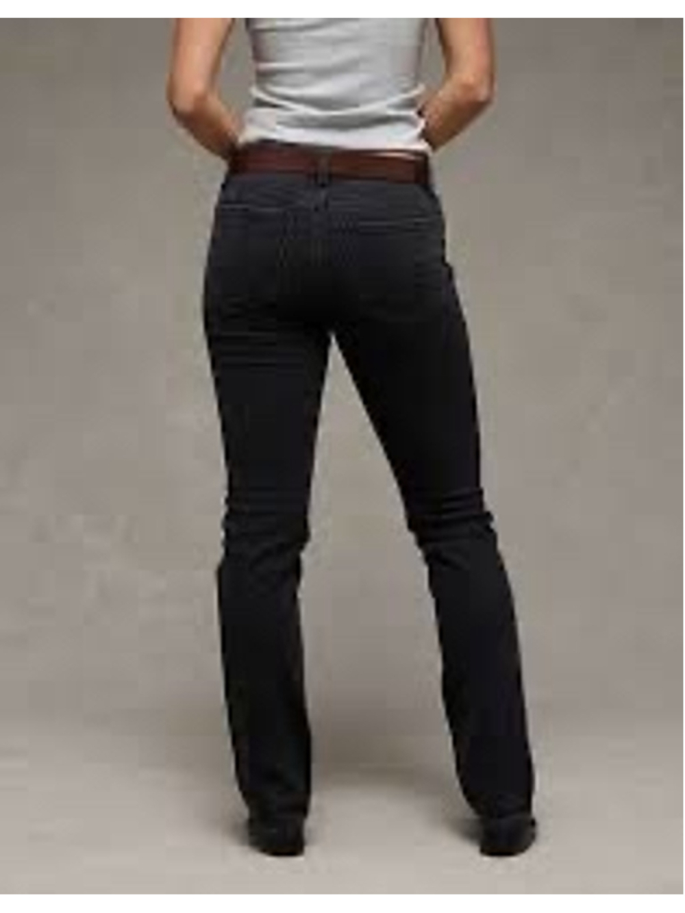 American Eagle Straight Stretch Jeans Women’s 6 X-Long Black 33” Inseam I3